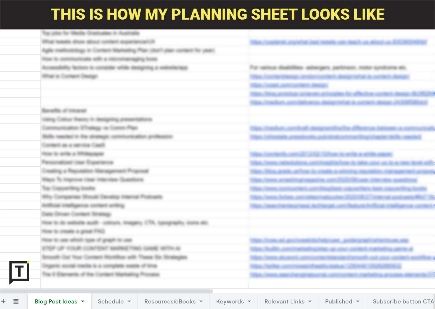 Content Calendar Planning Sheet