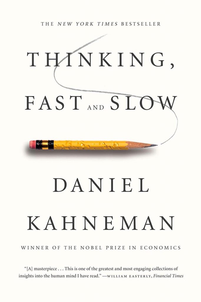 Thinking fast and slow by Daniel Kahneman book cover