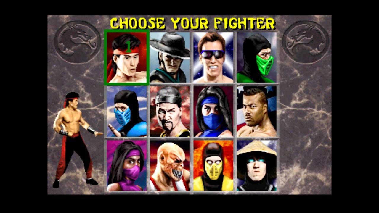 Mortal Kombat game choose vs select example