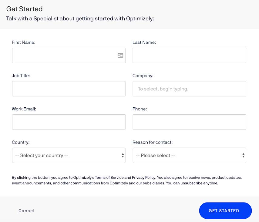 Optimizely choose vs select example