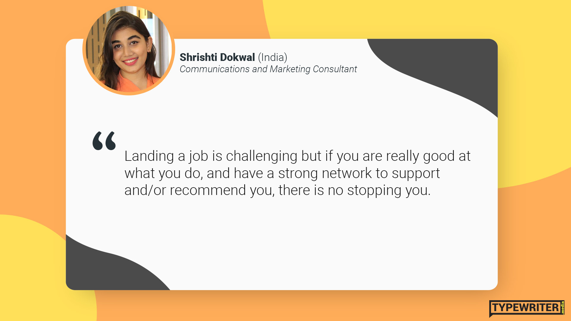 Shrishti advice to international communications graduates