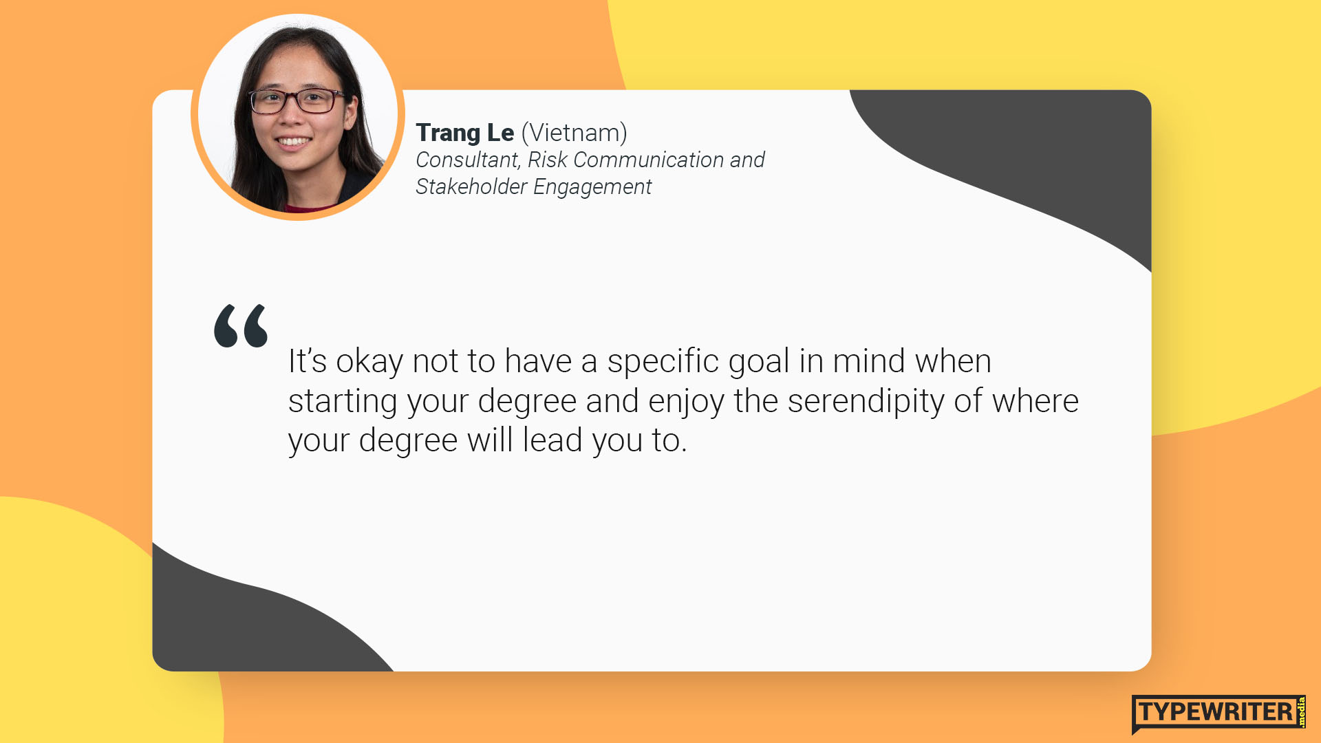 Trang advice to international communications graduates