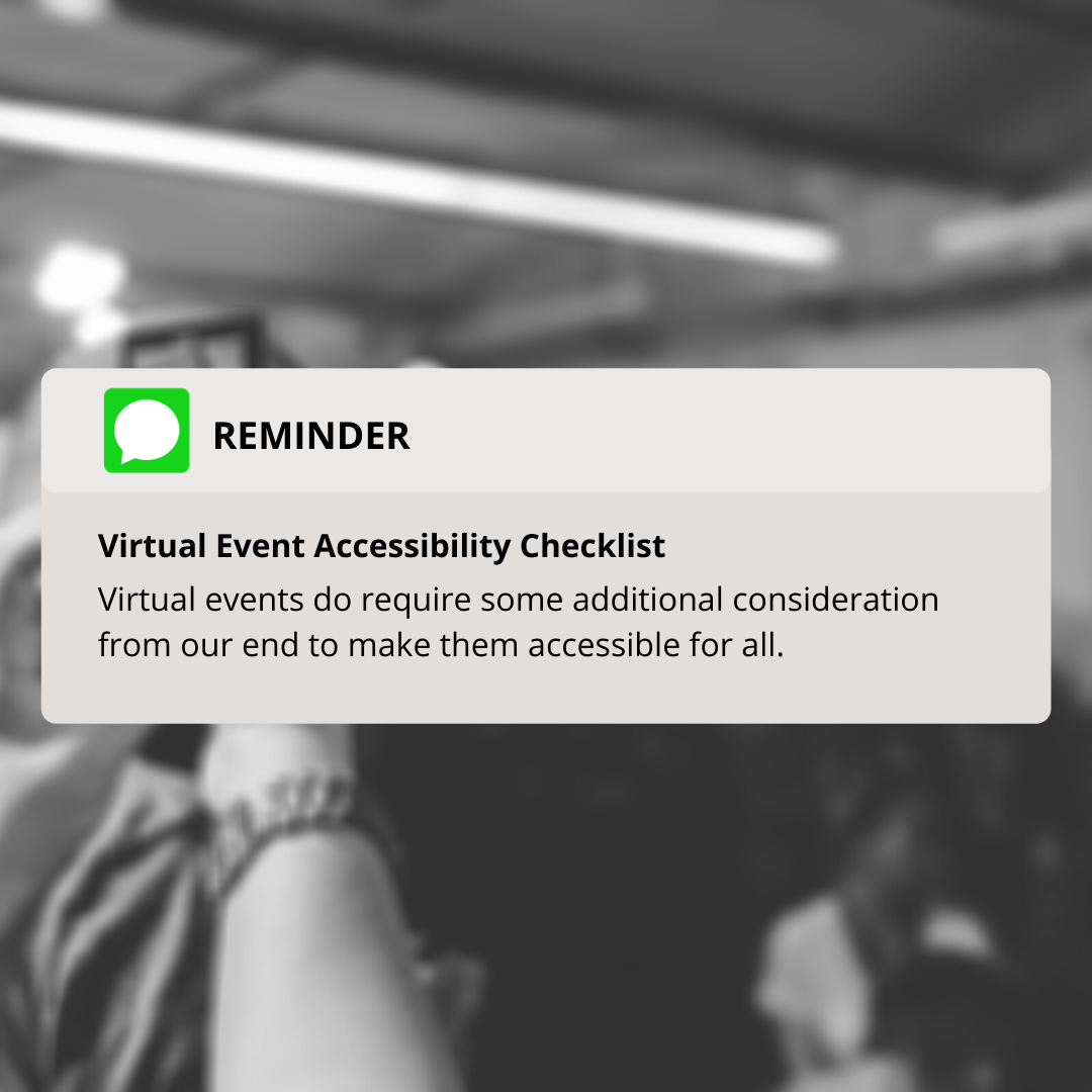 Virtual Event Accessibility Checklist is important