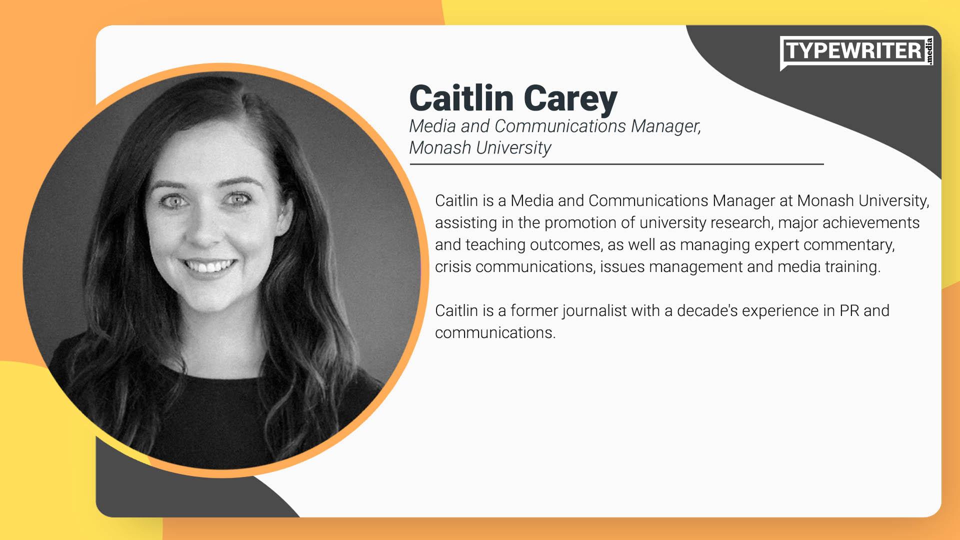 women leader in public relations/communications - caitlin carey