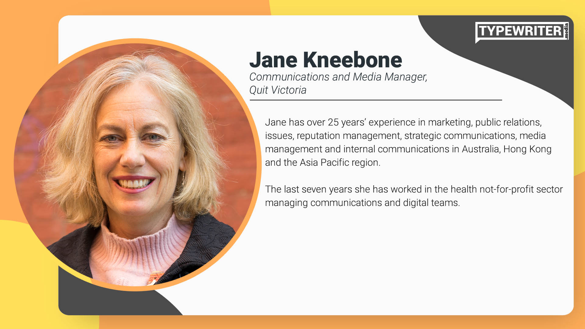 women leader in public relations/communications - jane kneebone